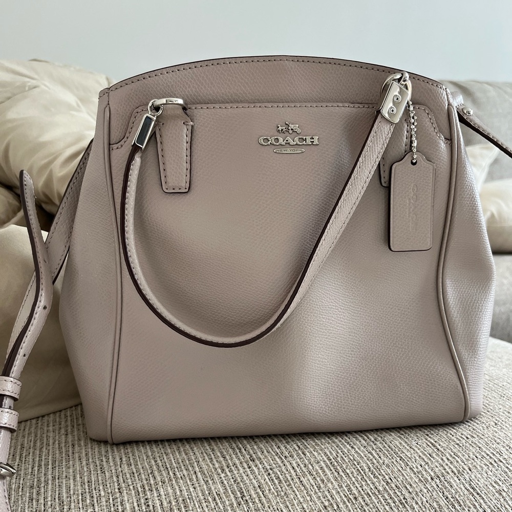 Coach leather gray/mushroom crossbody